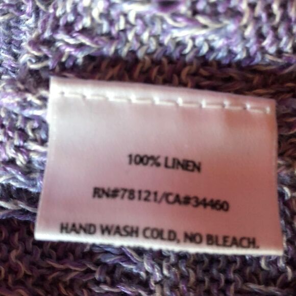 Eileen Fisher purple and white linen sweater sz PM - Picture 6 of 6